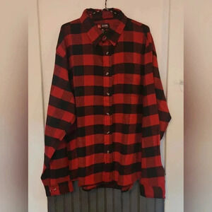 Zone Black & Red mens plaid button-down longsleeve 2XL plus
